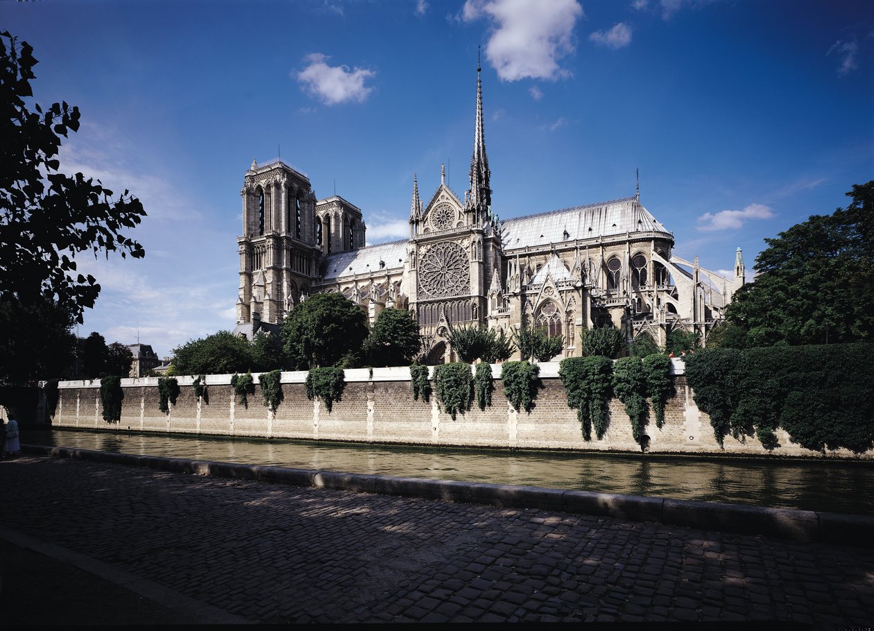 Utsikt över katedralen från Seine, 1163-1345 (se även 98568) av French School