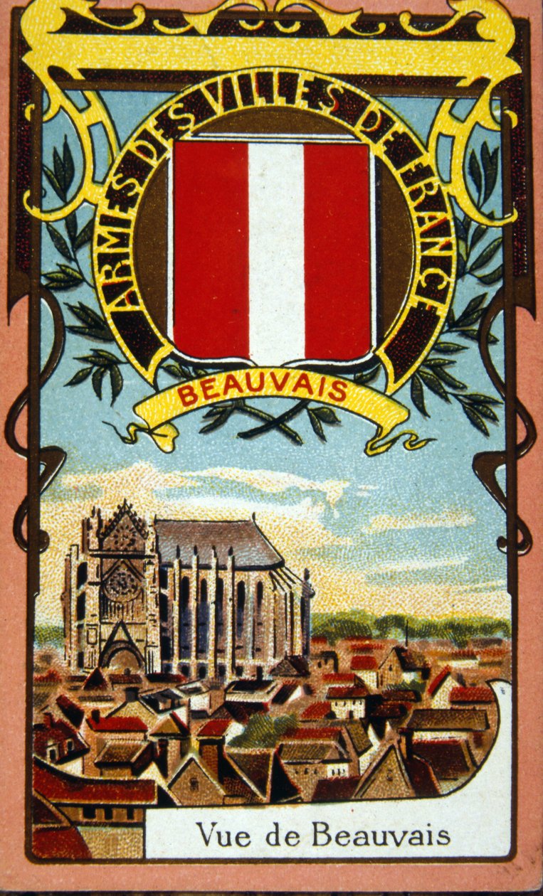 Utsikt över den franska staden Beauvais, cirka 1900 (kromolitografi) av French School