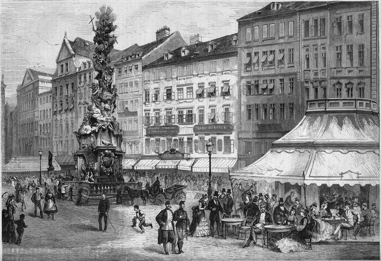 Utsikt över "Graben"" i centrum av Wien, Österrike av French School