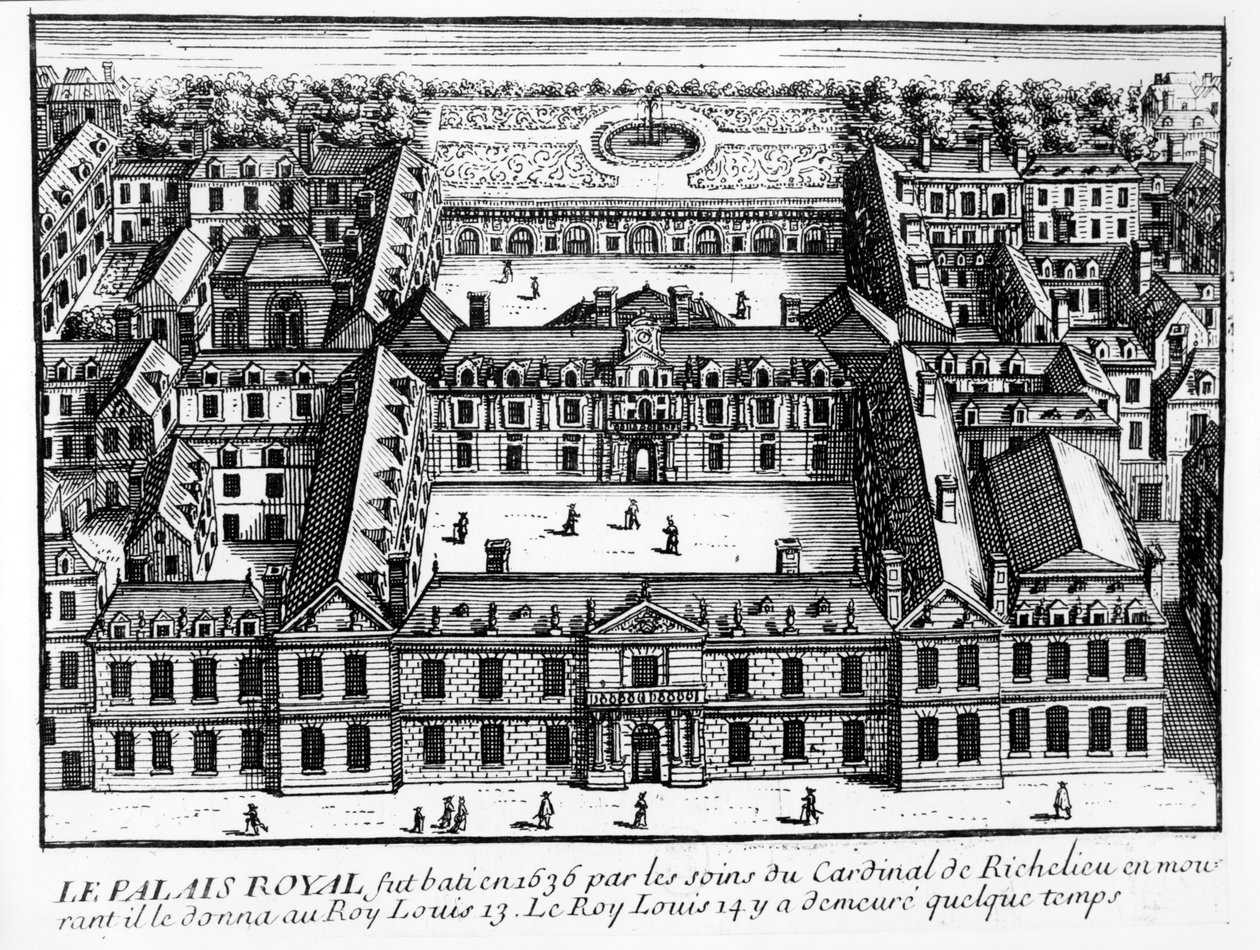 Utsikt över Palais-Cardinal (framtida Palais-Royal), c.1641 av French School