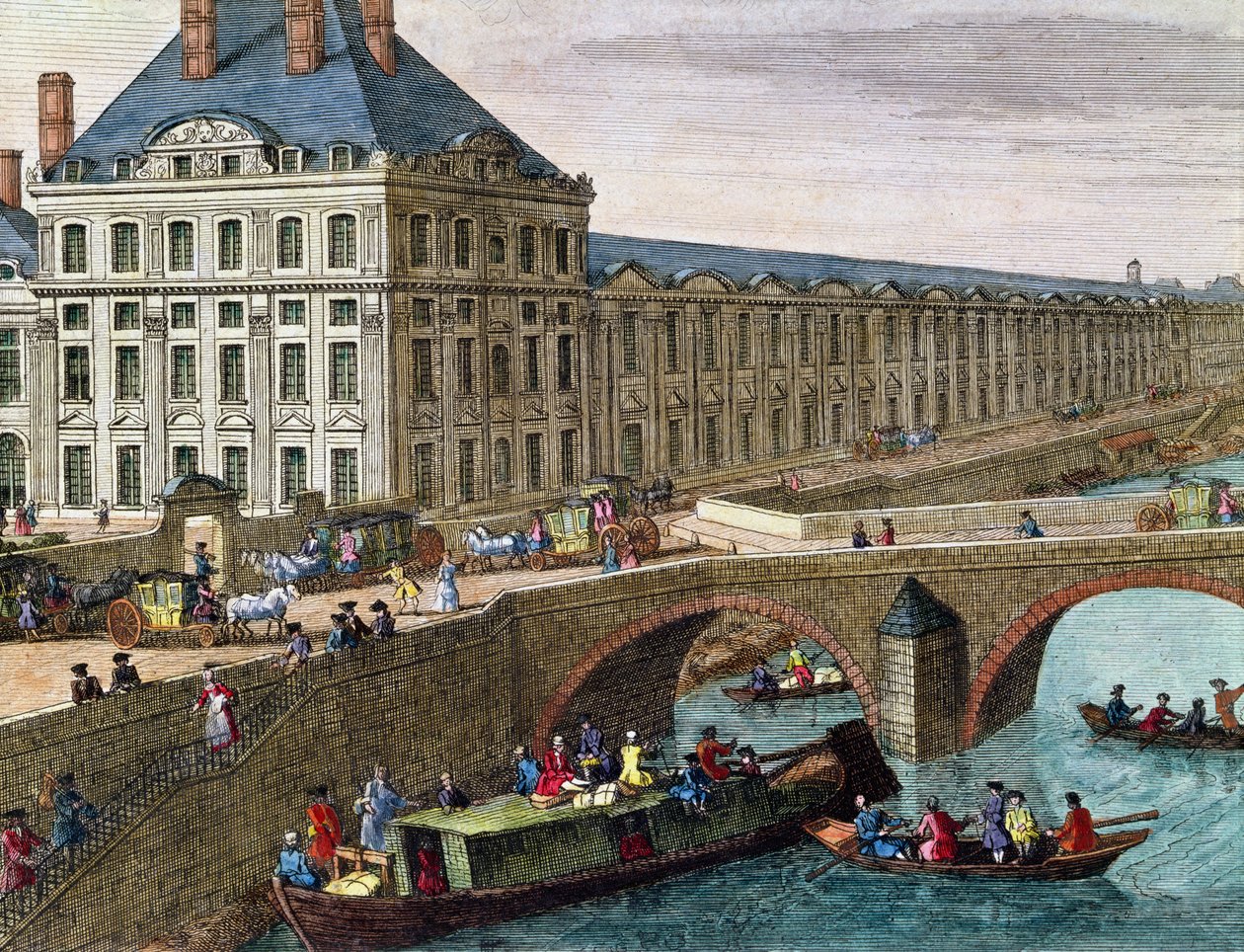 Utsikt över floden Seine vid Port Royal (detalj) av French School