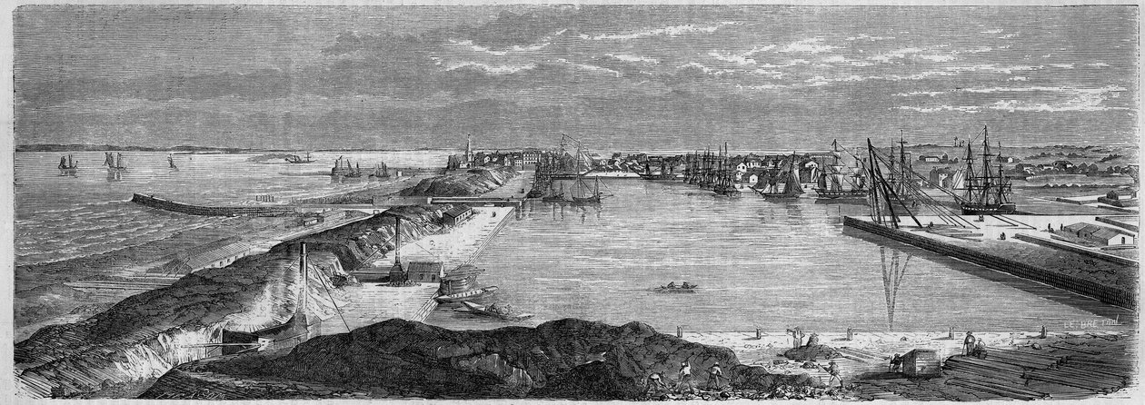 Utsikt över staden Saint Nazaire (Saint-Nazaire) (Loire Atlantique, 44) av French School