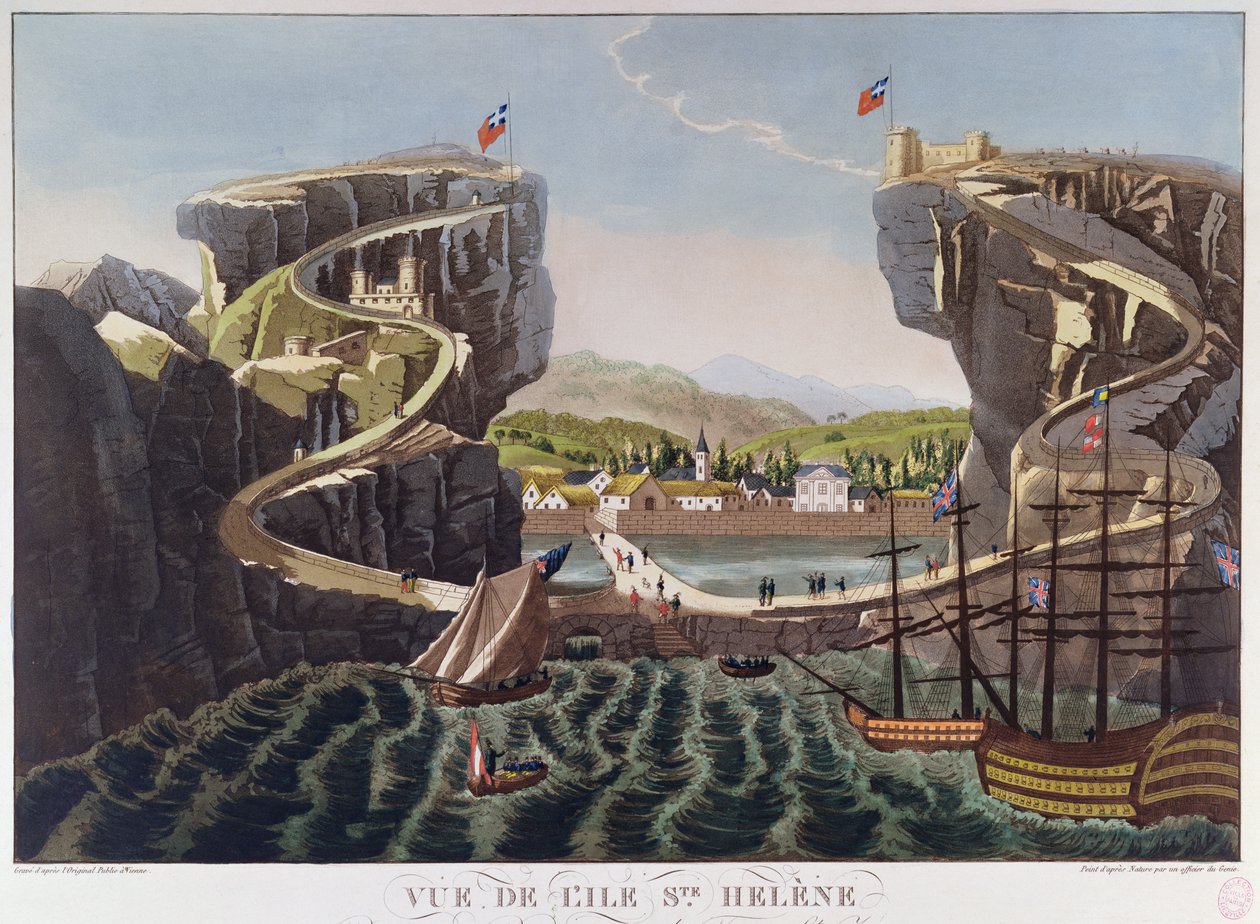 Utsikt över ön St. Helena, c.1821 av French School