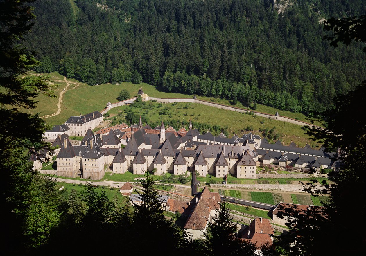 Utsikt över klosterkomplexet av French School