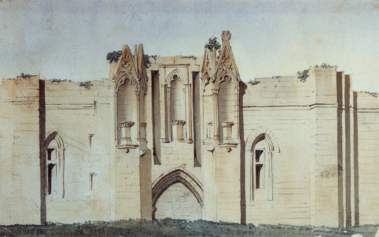 Vincennes slott, Tour de Salves (akvarell) av French School