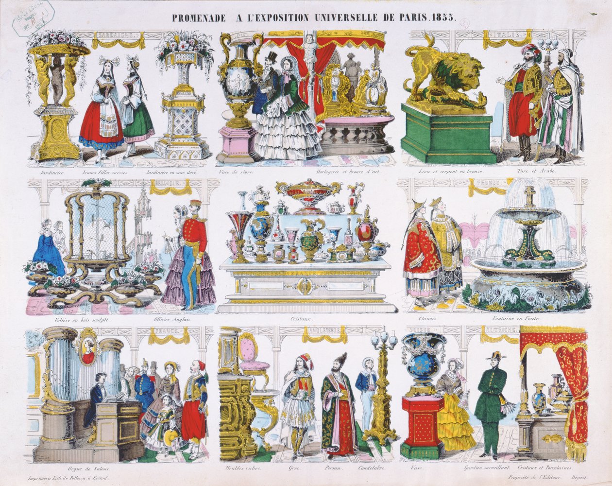Besökare på Exposition Universelle 1855 av French School