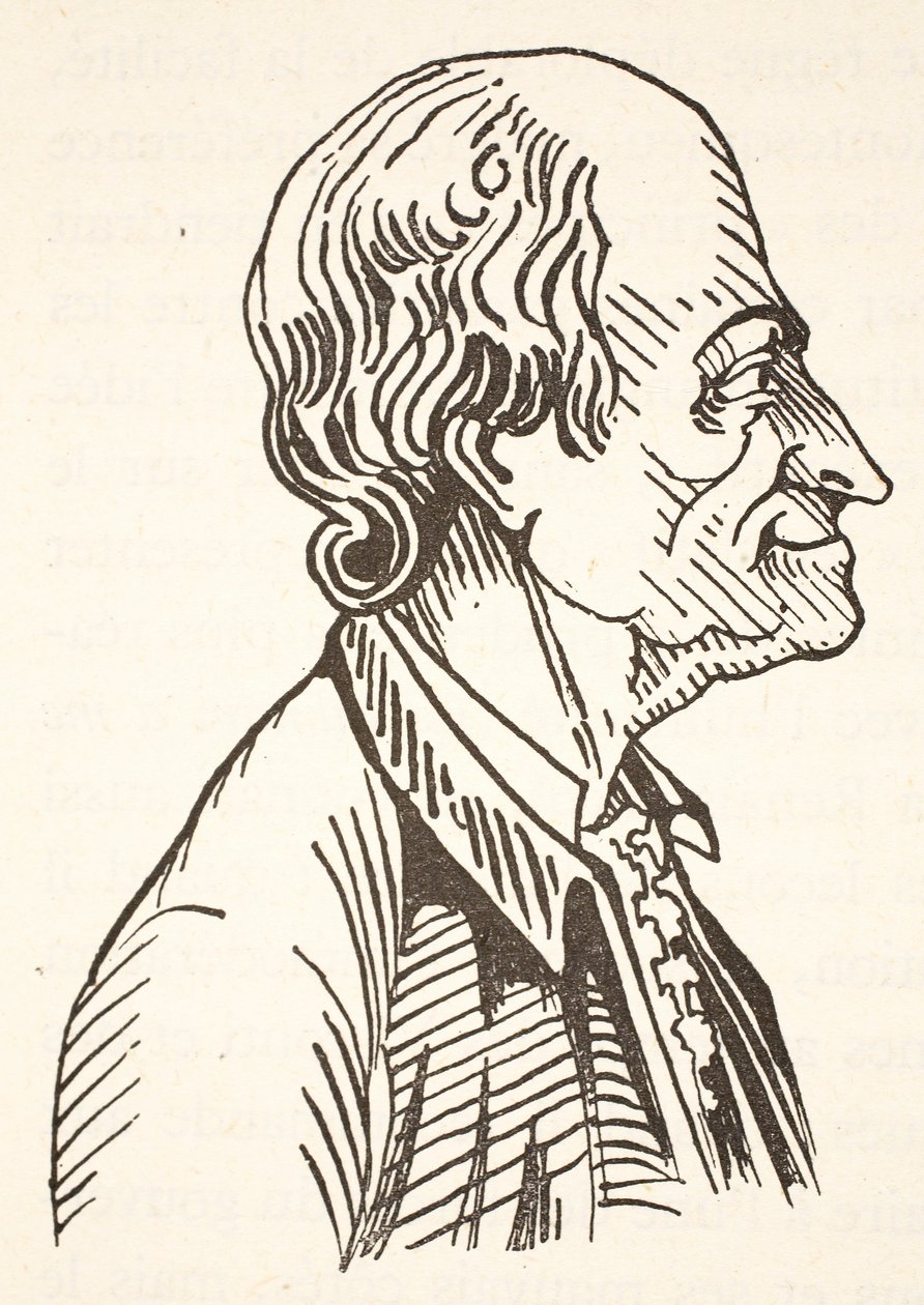 Voltaire, kopia av Boris Mestchersky (d.1957), illustration från Histoire de la Nation Francaise, Sciences, Volumes I & II, av Gabriel Hanotaux (1853-1944), 1924 av French School