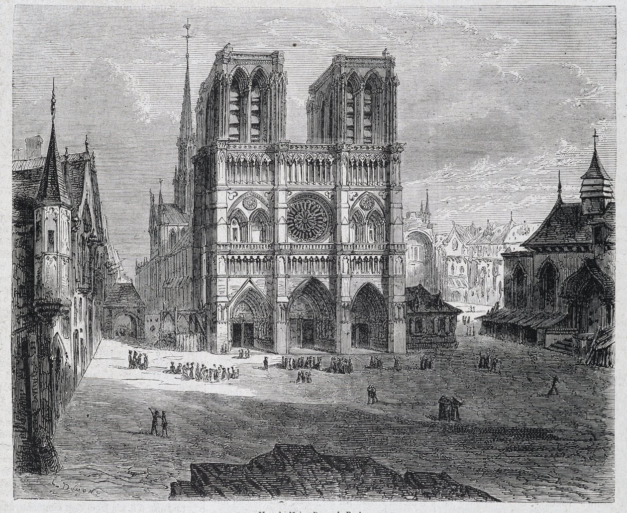 Utsikt över Notre-Dame de Paris - i ""Paris genom århundradena"", av H. Gourdon de Genouillac, red. F. Roy, Paris av French School