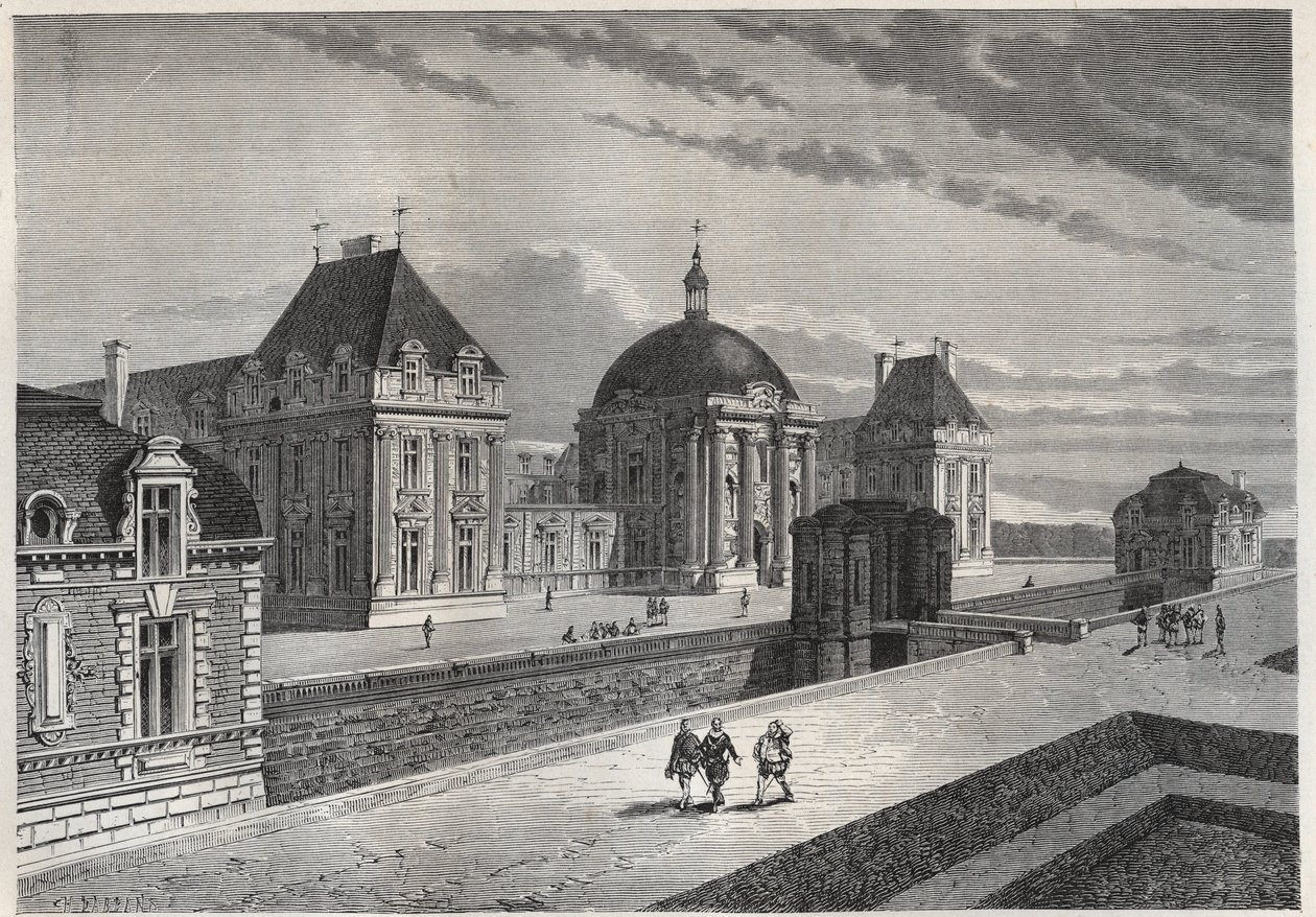 Utsikt över Chateau Royal de Monceaux - gravyr från "" Frankrikes historia berättad för mina barnbarn"" - av Francois Guizot - 1872-1876 av French School