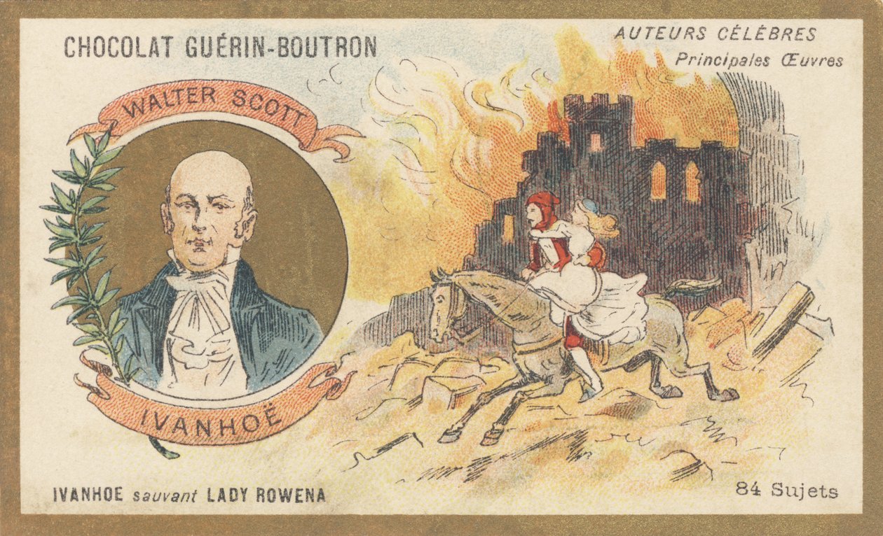 Walter Scott (1771-1832), skotsk poet, författare och historiker, författare till "Ivanhoe", roman (1819) av French School