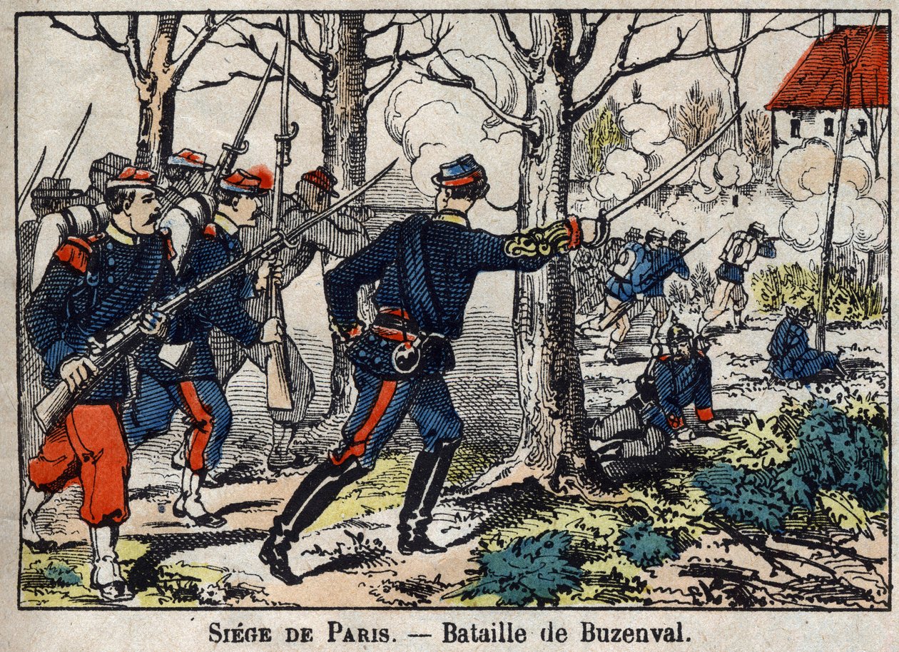1870 års krig mellan Frankrike och Preussen: Slaget vid Buzenval i Parisregionen den 19/01/1871. av French School