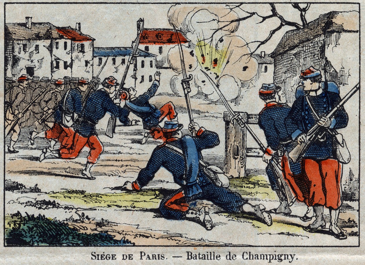 1870 års krig mellan Frankrike och Preussen: slaget vid Champigny eller slaget vid Villiers från 30/11 till 1870-02-12. av French School