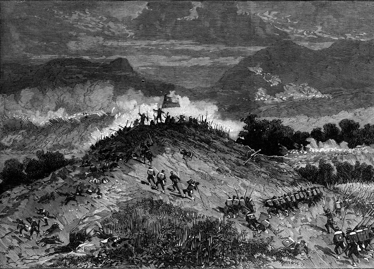 Stillahavskriget (1879-1884) mellan Peru och Bolivia och Chile - Slaget vid Los Angeles - 22 mars av French School
