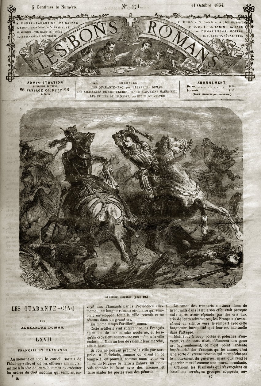 Religionskrig - De fyrtiofem - franska och flamländska - Det sällsynta slaget vid Henri de Joyeuse (1563-1608) - De goda romanerna 1864 - Alexandre Dumas Pere - av French School