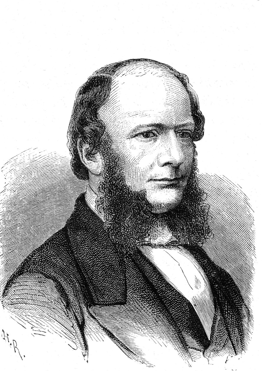 Werner Von SIEMENS (1816-1892), tysk uppfinnare och industriman (elektrisk telegraf). Gravyr 1868 av French School