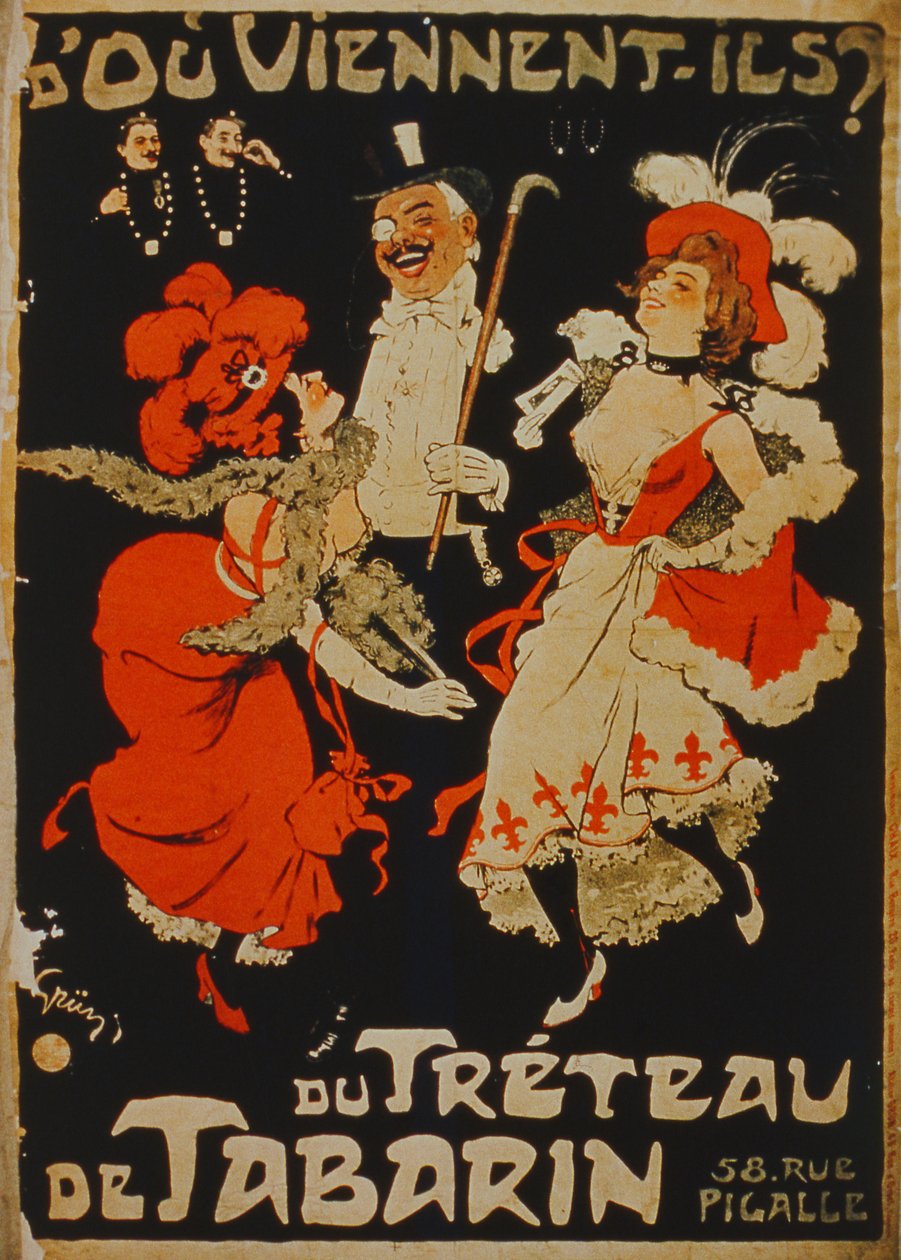 Var kommer de ifrån? Från The Treteau de Tabarin, Pigalle, Paris av French School