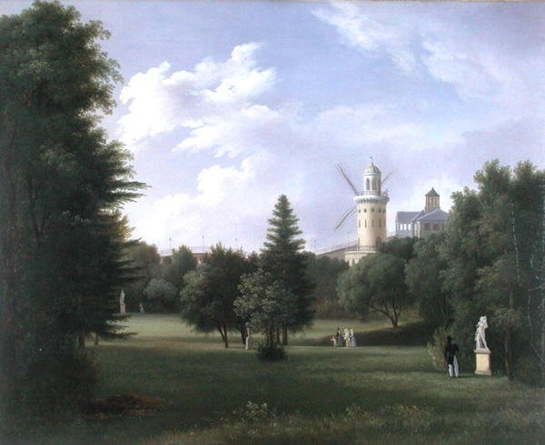 Väderkvarn vid Folie-Beaujon i Paris, ca 1830 (olja på duk) av French School