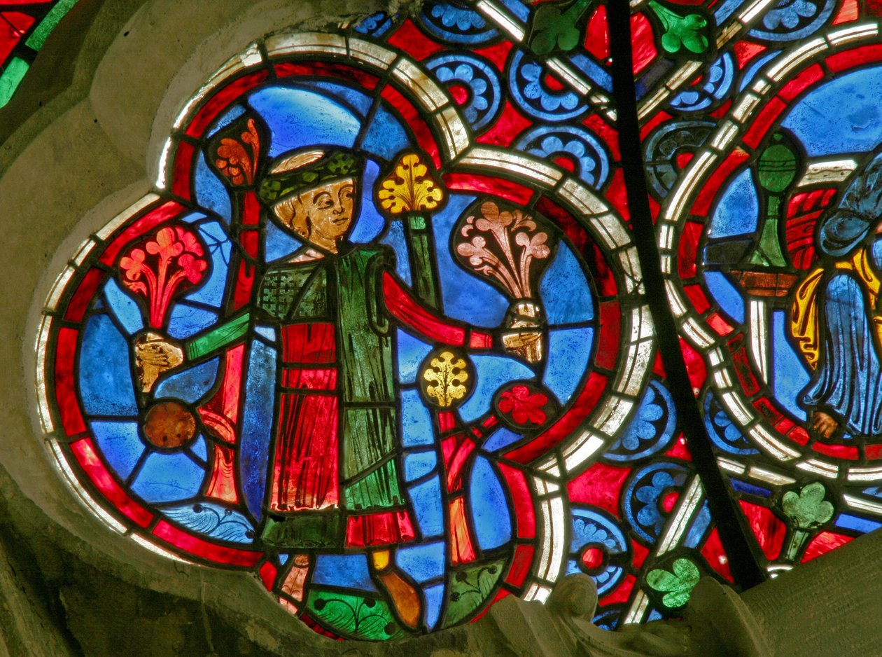 Window Ew som visar Månadernas arbete: april av French School