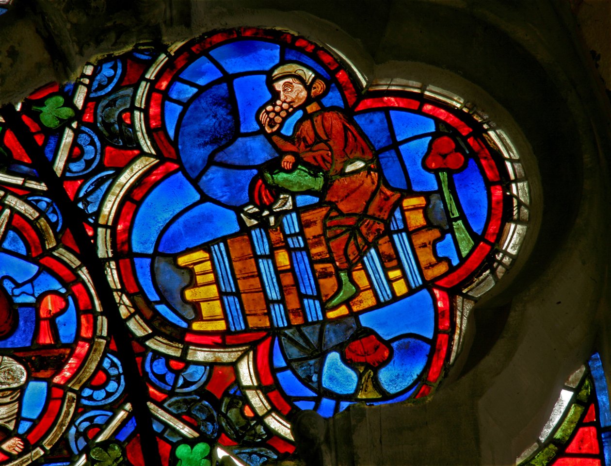 Window Ew som visar Månadernas arbete. oktober av French School