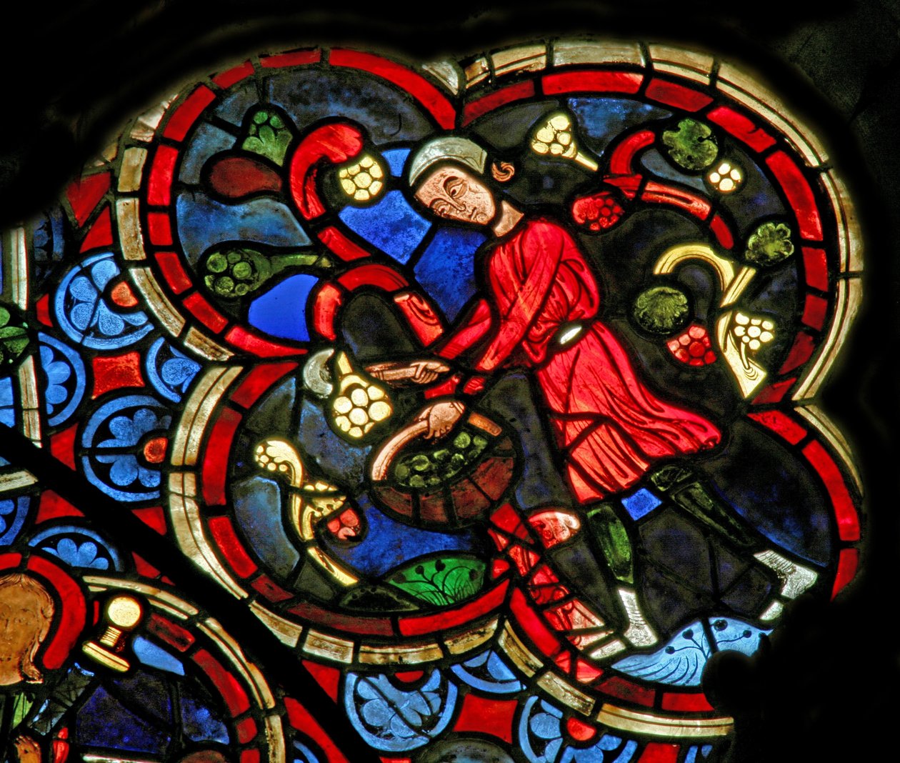 Window Ew som visar Månadernas arbete. september av French School