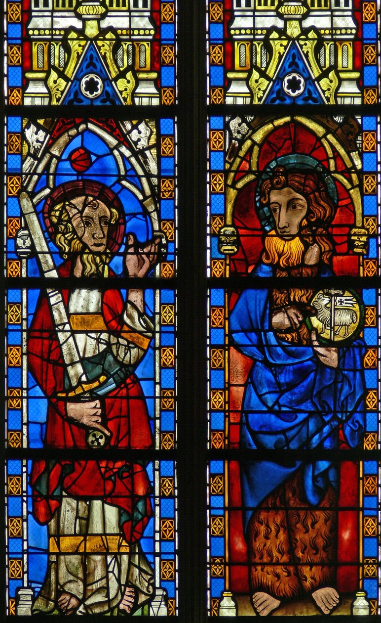 Fönster Narthex S föreställande St John the Baptist och St Paul av French School
