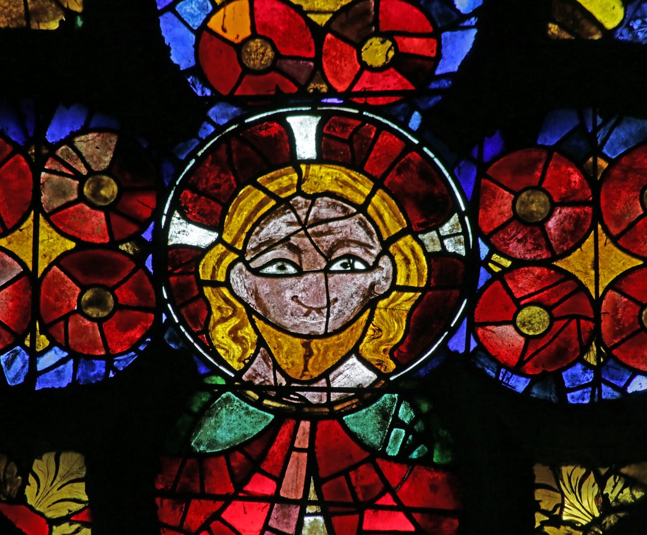 Fönster föreställande Kristi huvud, ca 1290 av French School