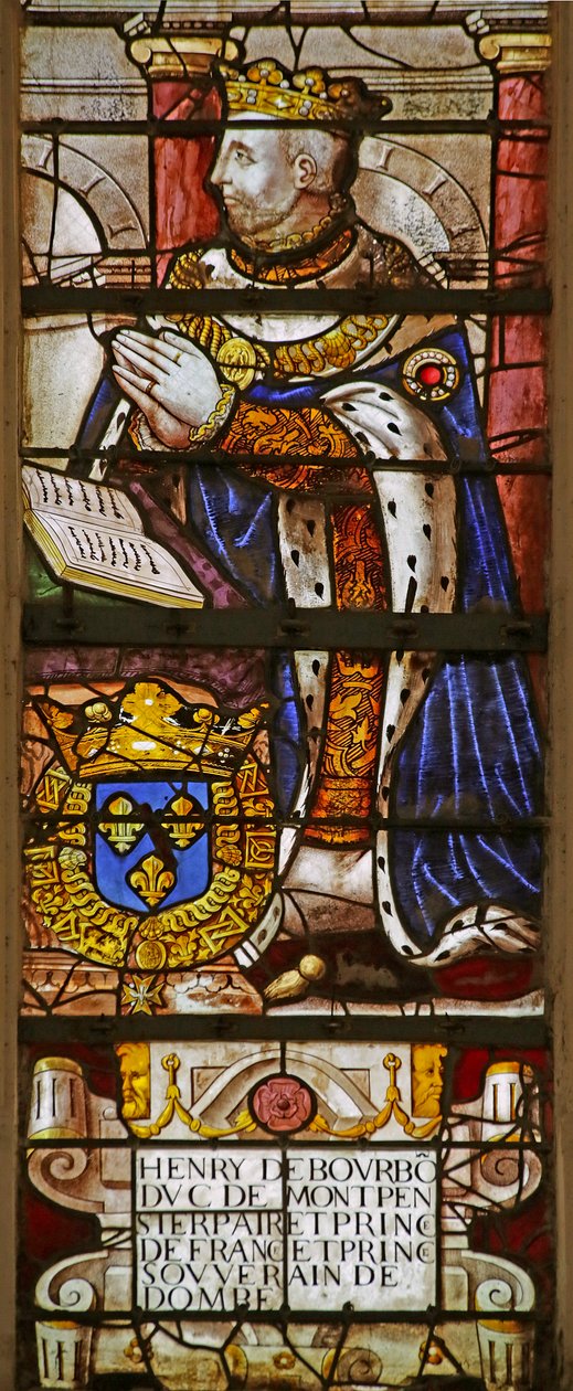 Fönster föreställande Henri de Bourbon (målat glas) av French School