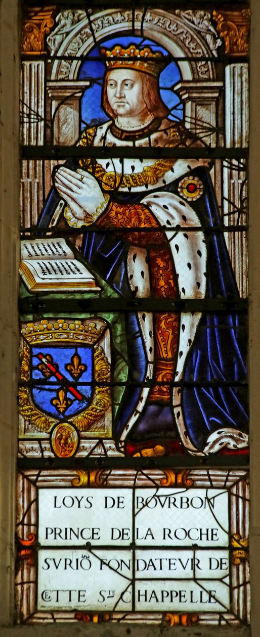 Fönster som visar Louis de Bourbon (målat glas) av French School