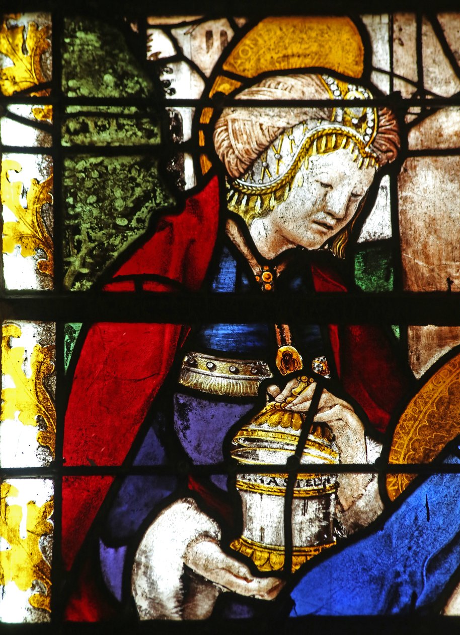 Fönster föreställande Maria Magdalena vid Pietan av French School