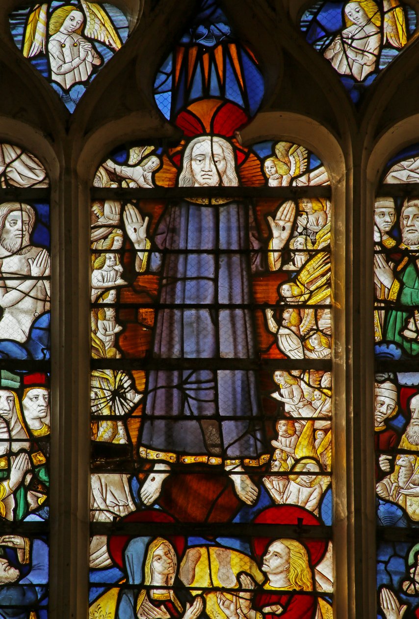 Fönster som visar Kristi andra ankomst, 1470-1500 (detalj av 2921838) av French School