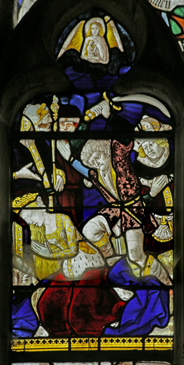 Fönster som visar avrättningen av den heliga Katarina, 1460-1470 av French School