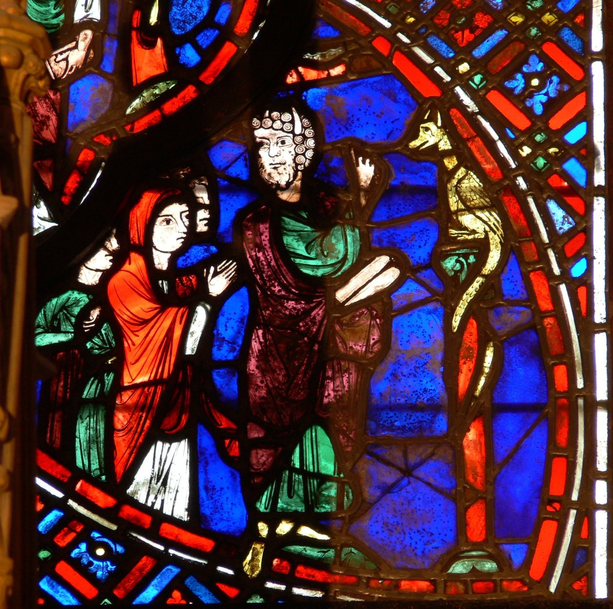 Fönster w0 föreställande Moses och den frälse ormen av French School