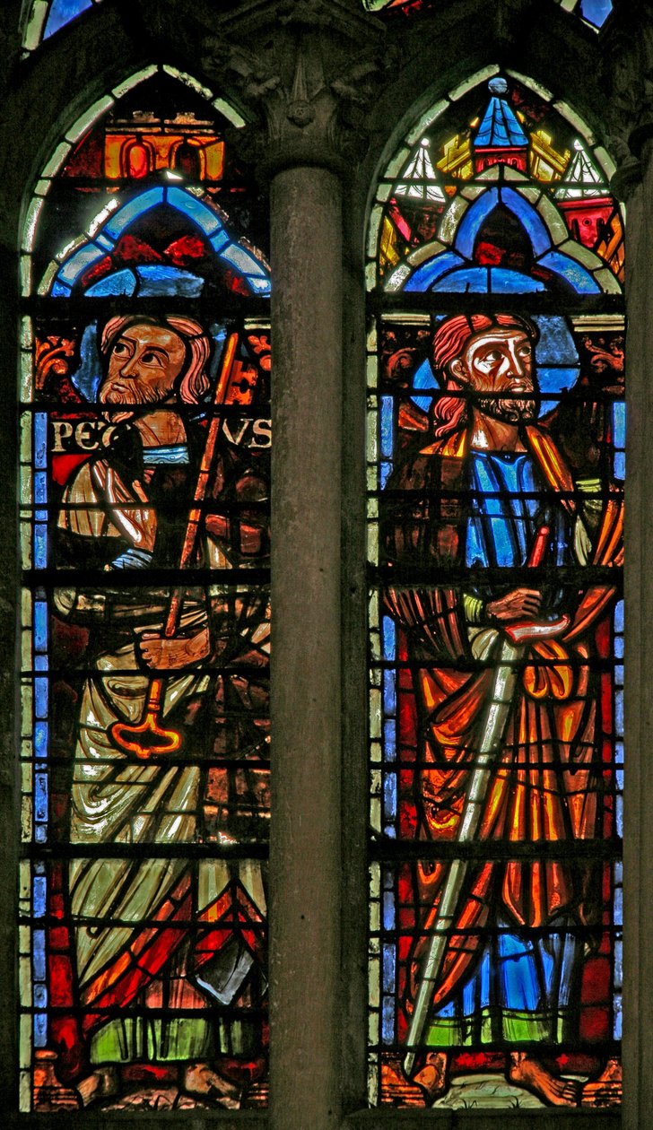 Fönster w106 som visar St Peter och St Paul (C19) av French School