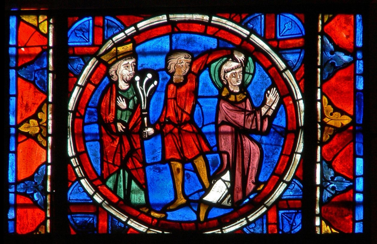 Fönster w109 som visar St Gervais flagellation av French School