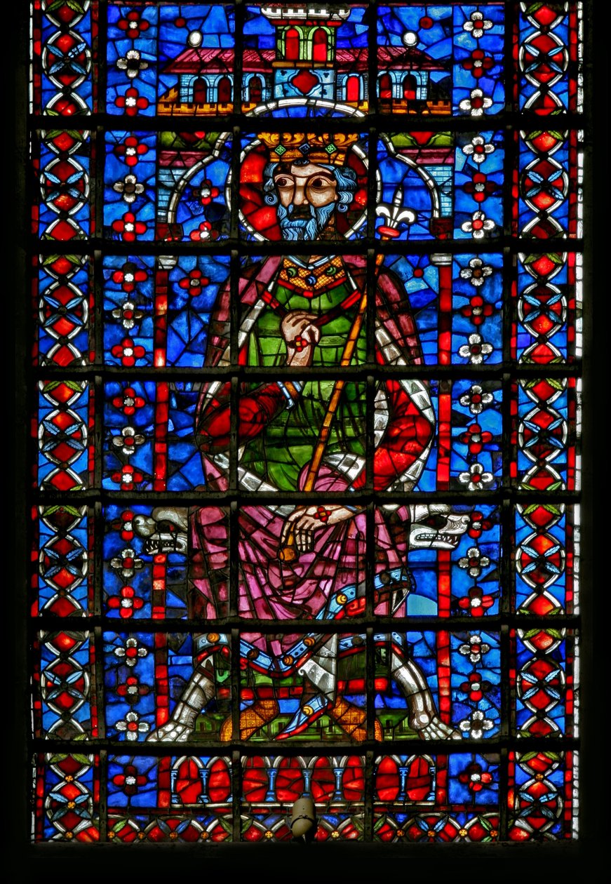 Fönster w127 (nedre figuren) föreställande en kung av French School