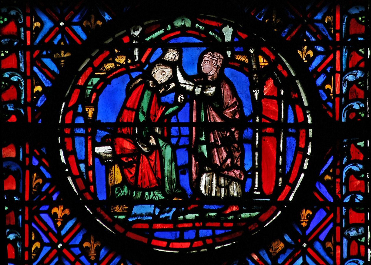 Fönster w12 Judith blir klädd Judith XII 15 av French School