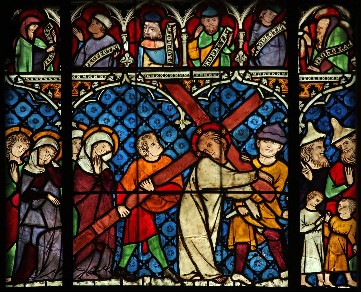 Fönster w12 som visar Via Crucis av French School