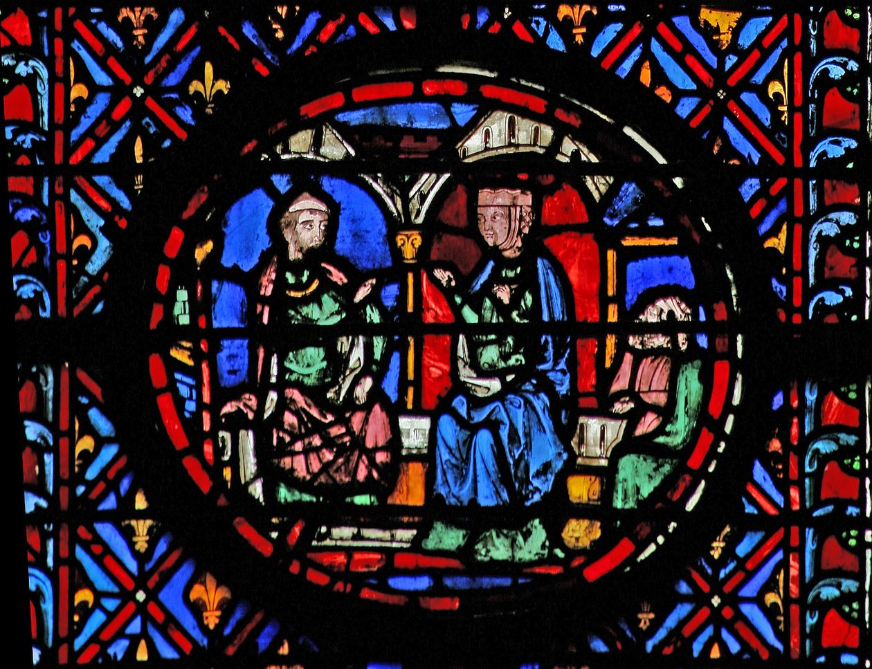 Fönster w12 översteprästen som prisar Judith Judith XV 9-12 av French School