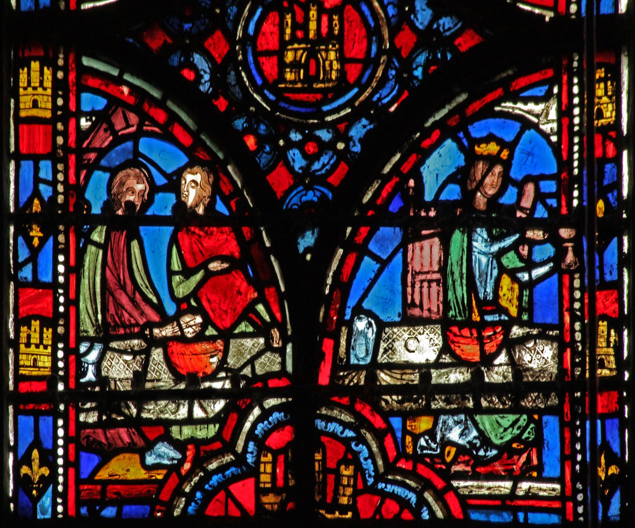 Fönster w13 Esther begär en bankett Esth V 6-8 av French School