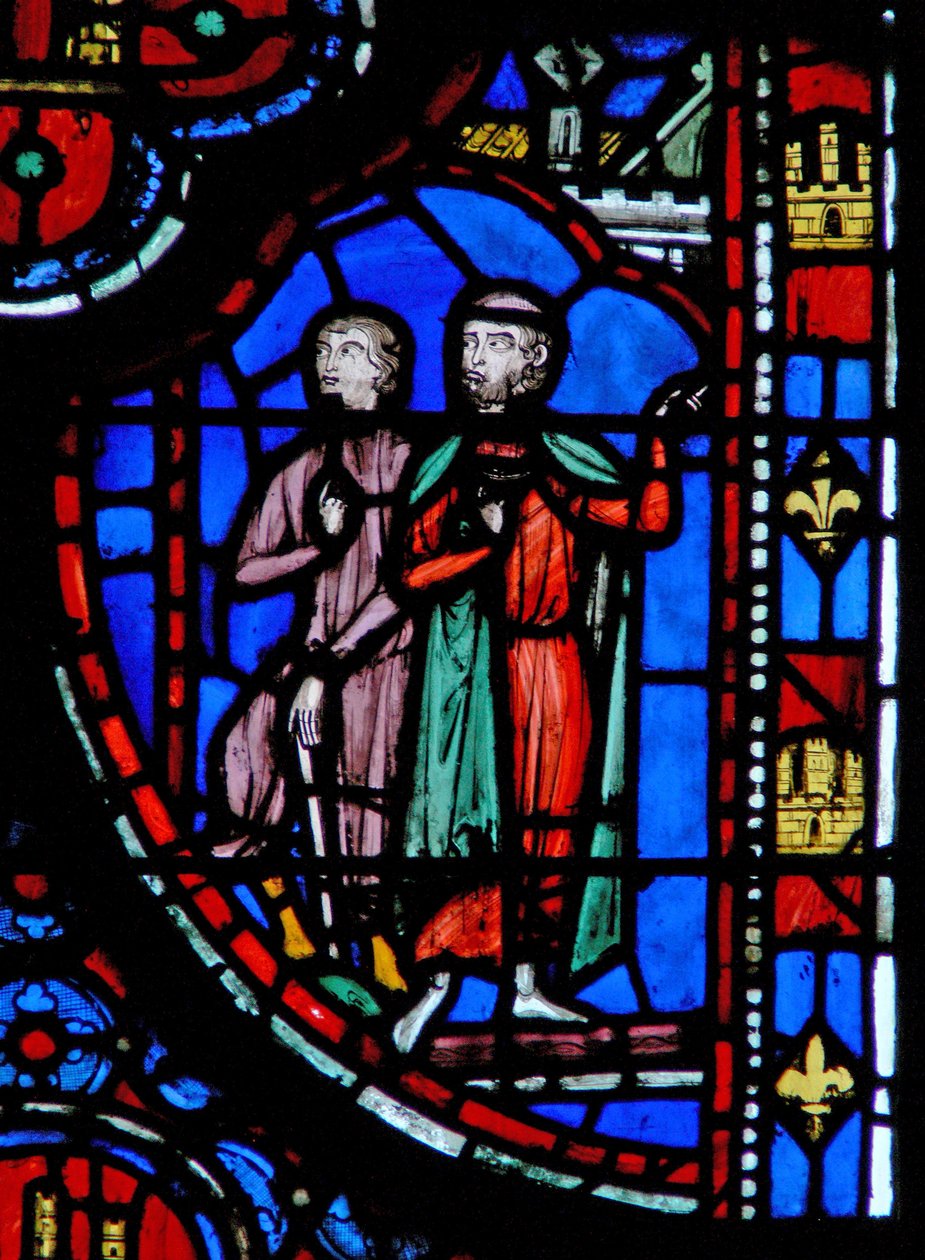Fönster w13 Mordecai vid palatset Esth II 19 av French School