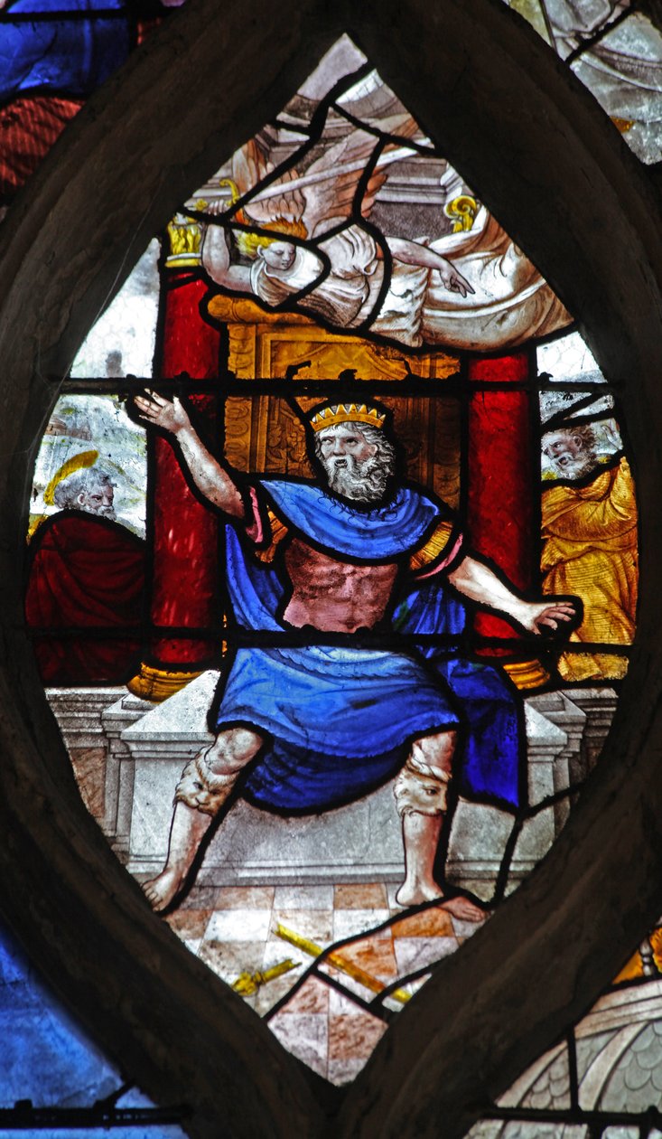 Fönster w13 föreställande St Peter-scenen; Herodes trakasserad av en ängel av French School