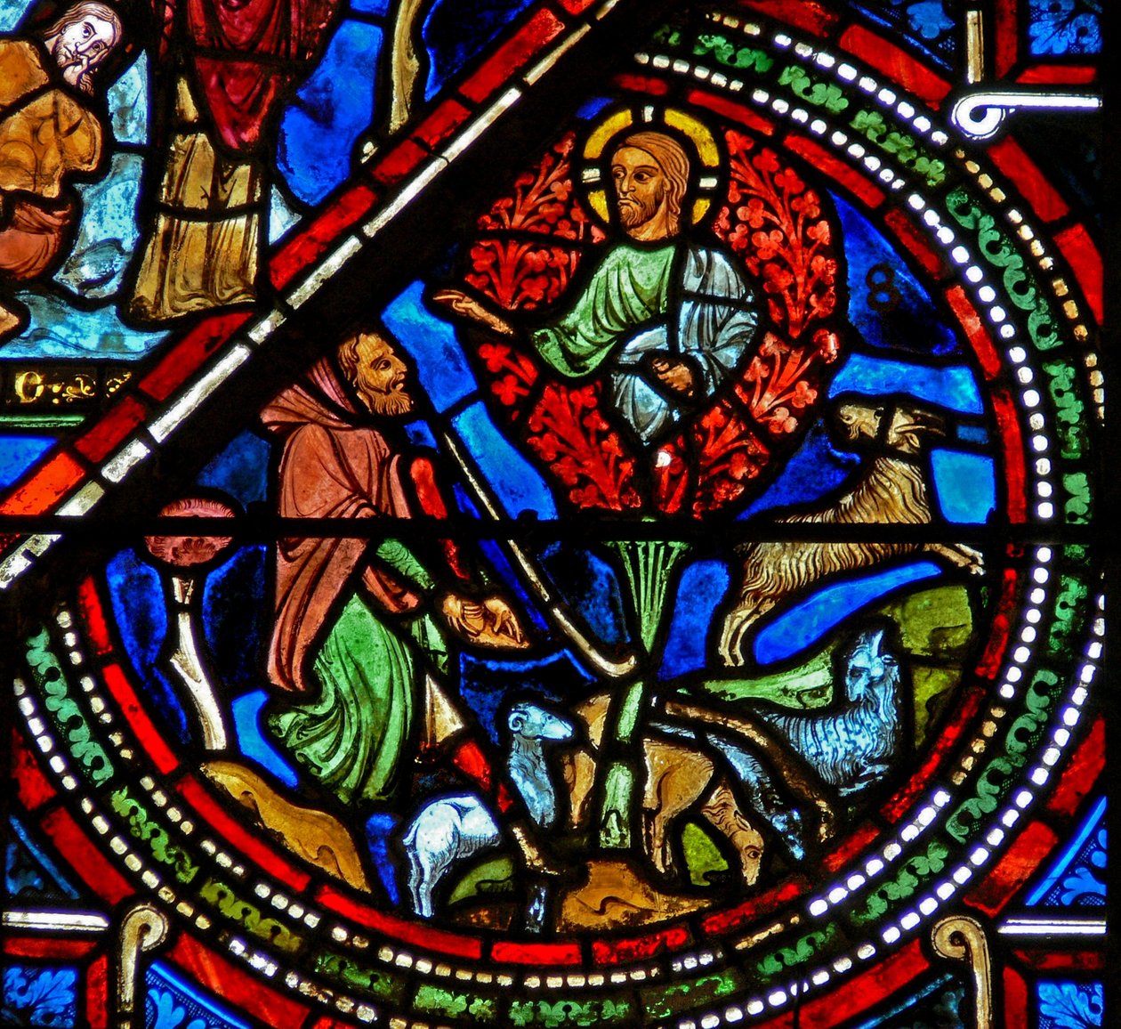 Fönster w15 föreställande Moses och den brinnande busken av French School
