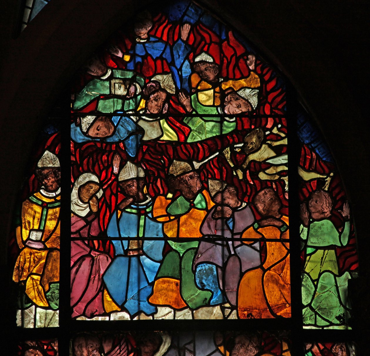 Fönster w16 som visar en scen från Last Judgement: the Damned av French School