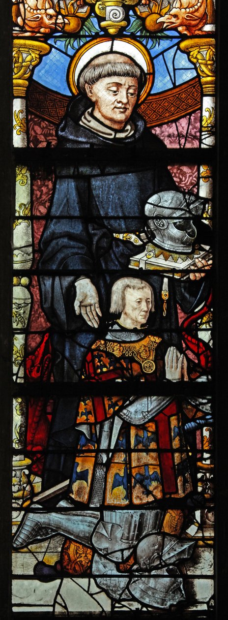Fönster w1 som visar St Guillaume och Guillaume de Montmorency av French School