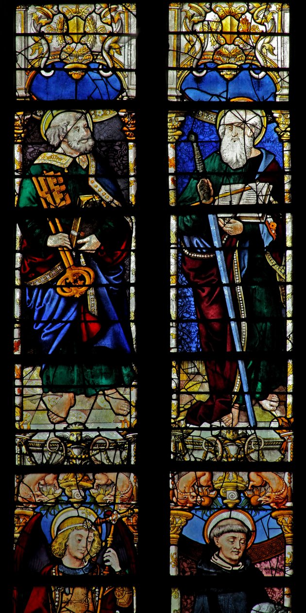 Fönster w1 föreställande St Peter och St Paul av French School