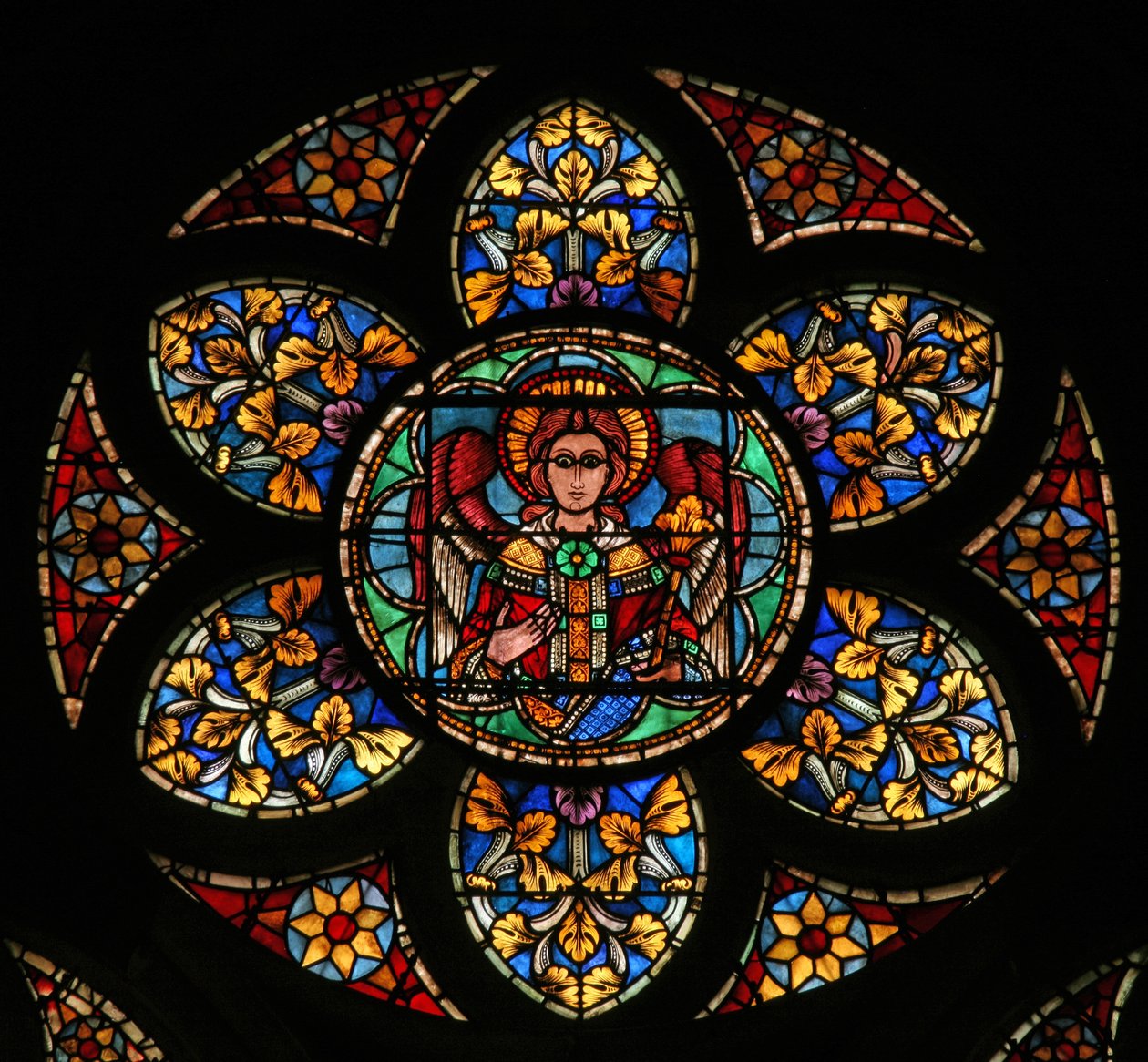 Fönster w201 föreställande en ängel av French School