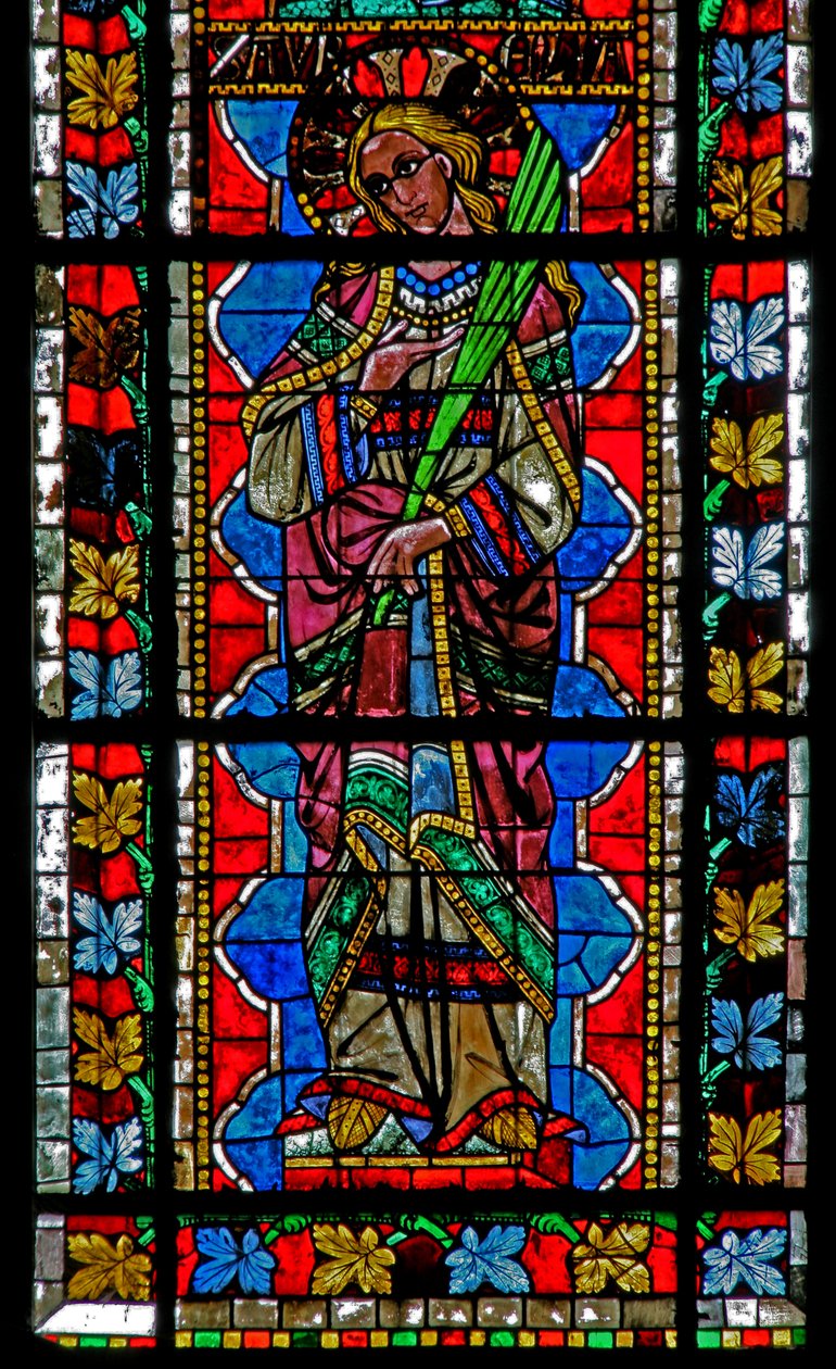 Fönster w202 föreställande St Aurelia av French School