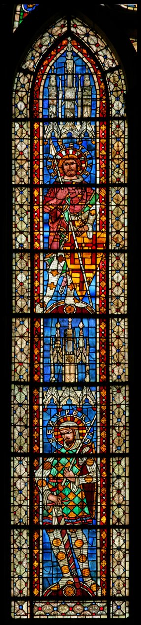 Fönster w203 föreställande St Exupery och St Demetrius av French School