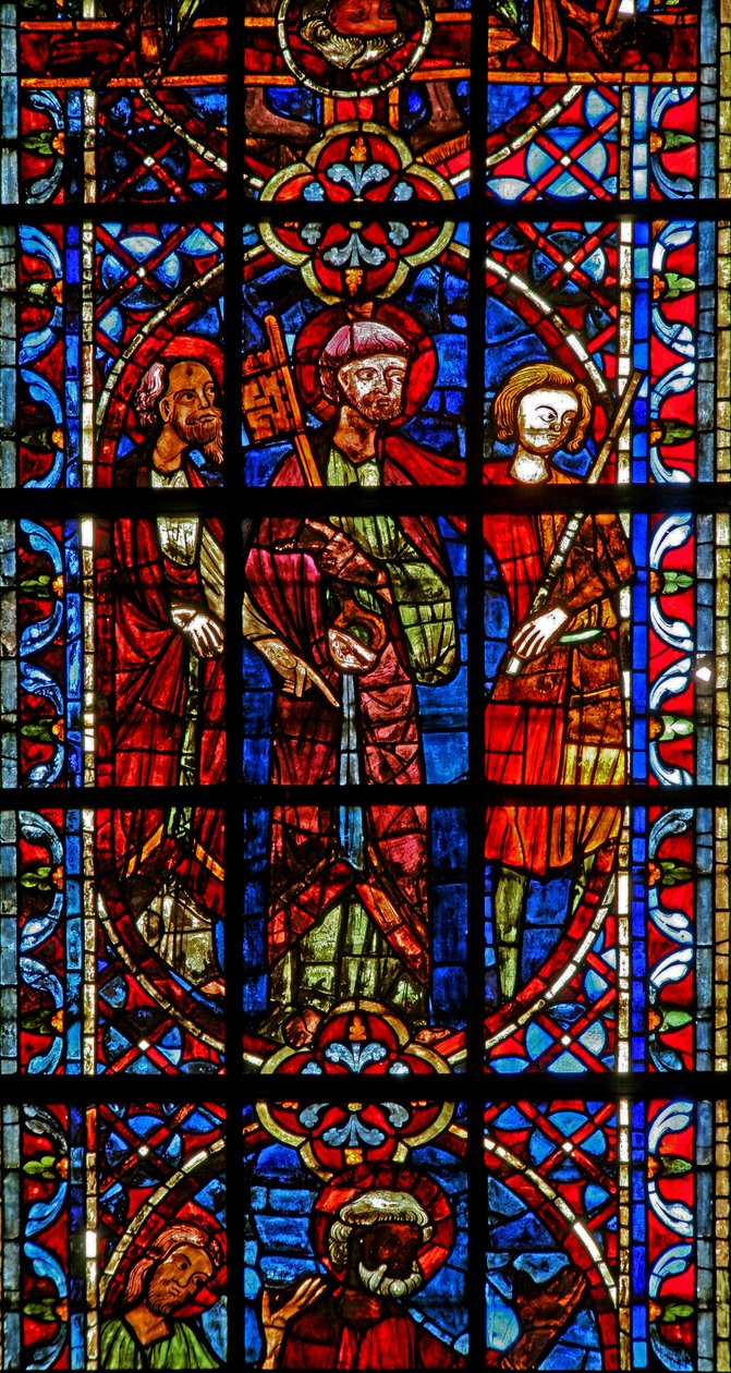 Fönster w204 föreställande St Peter och St Paul före kejsar Nero av French School