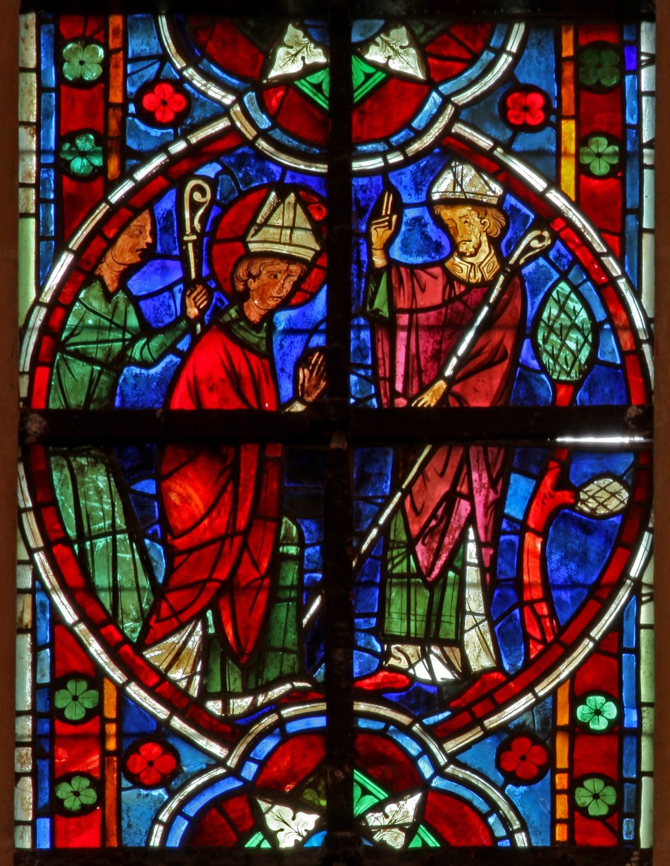 Fönster w209 som visar St Nicholas blir biskop av Myra av French School